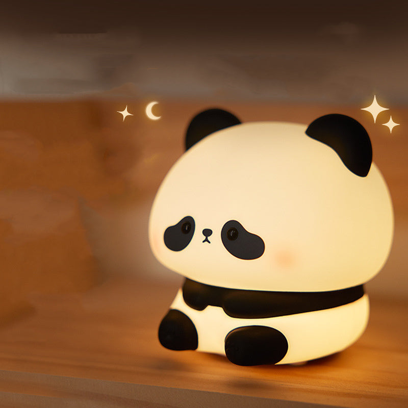 Panda Night Lights For Kids Cute Animal Silicone Timing Rechargeable Lamp Cartoon Panda Bedroom Decoration Kids Boys Girls Gift